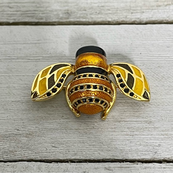 JOAN RIVERS Classics Collection Crystal & Enamel Bumble Bee Brooch Lapel Pin - Picture 3 of 11